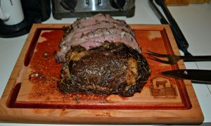 Garlic And Herb Crusted Ribeye Roast With Red Wine Sauce