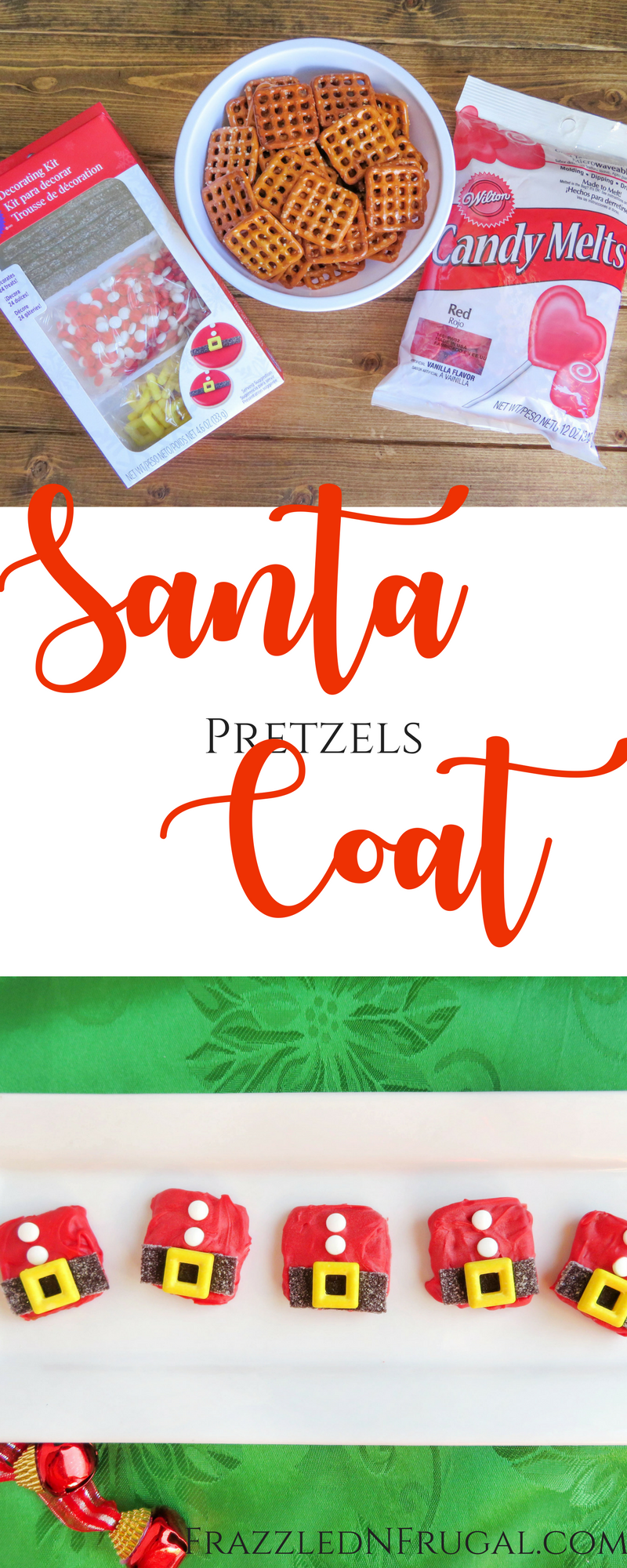 Santa Coat Pretzel Cookies