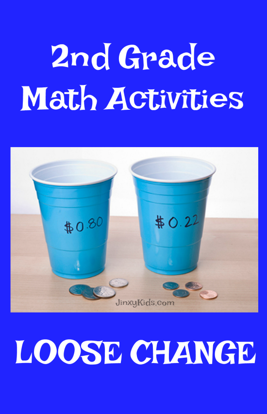For this 2nd grade math activity your child will use loose change to learn the value of money and practice adding & subtracting coin denominations.